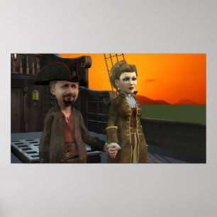 Zwei auf dem Deck - kleines Poster