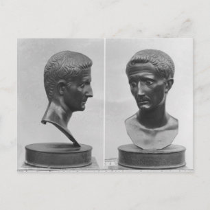 Zwei Ausblicke auf die Büste von Kaiser Augustus Postkarte