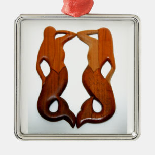 zwei Aussichtspersonen Ornament Aus Metall