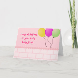 Zwei Baby Girls Card Karte