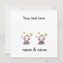 Zwei Baby Girls gratulieren mit Namen,