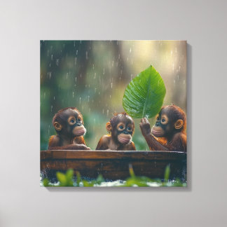 Zwei Baby Orangutans Leinwanddruck