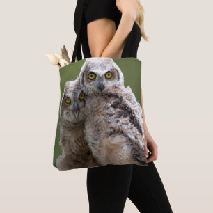 Zwei Baby-Virginia-Uhus Tasche