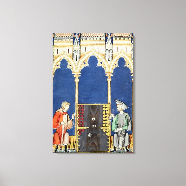 Zwei Backgammon-Spieler Leinwanddruck (Vorderseite)