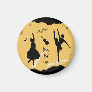 Zwei Balletttänzer und Musik in goldener Beige Far Magnet