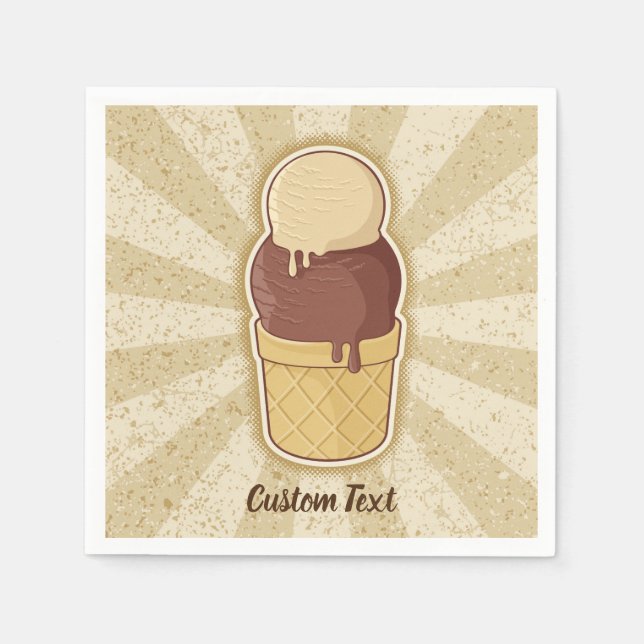 Zwei Balls Eiscreme-Cup Serviette (Vorderseite)