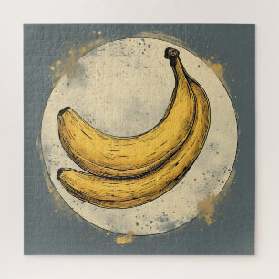Zwei Bananen im Mond bei Nacht