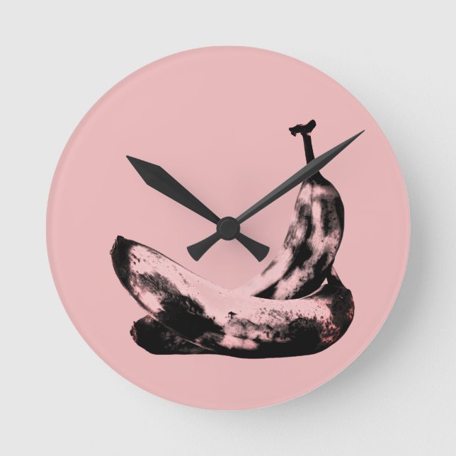 Zwei Bananen in Liebe Runde Wanduhr (Vorderseite)