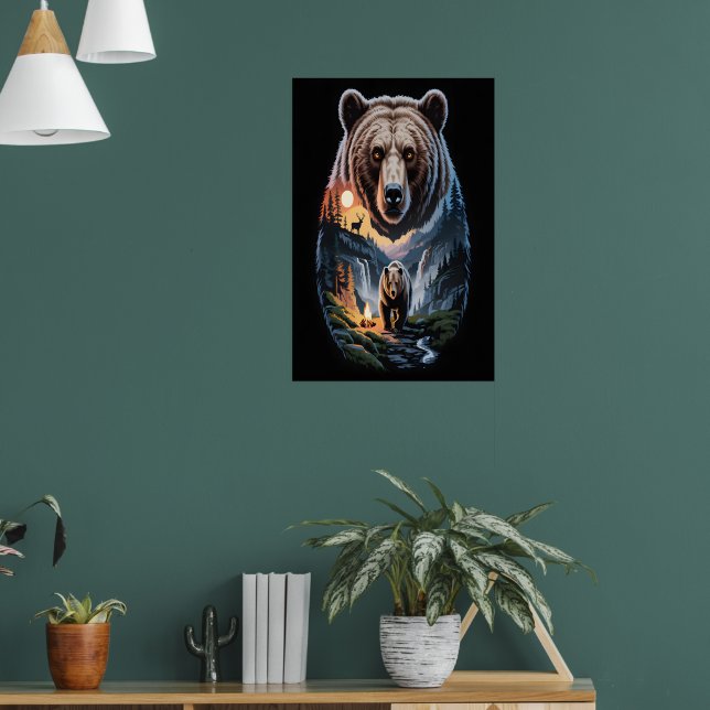 Zwei Bären im dunklen Wald 2 Poster (Wohnzimmer 1)