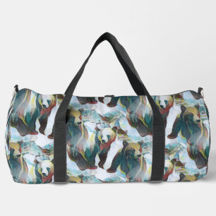 Zwei Bären in Winter-Wildnis-Abstrakte Kunst Duffle Bag