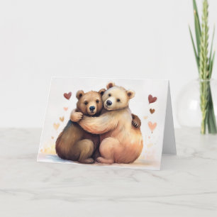 Zwei Bären umarmen für Valentinstag-Romantik Karte