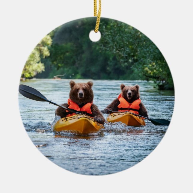 Zwei Bars Kayaking Keramik Ornament (Vorne)