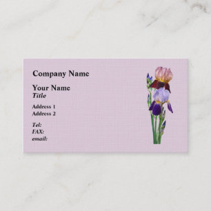 Zwei Bart-Iris Eine Marone Eine Violette Visitenkarte