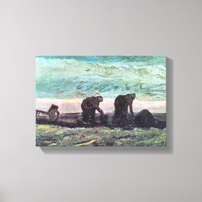 Zwei Bauern von Vincent van Gogh Leinwanddruck (Vorderseite)