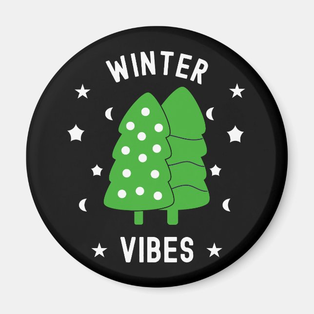 Zwei Bäume Winter Stimmung Magnet (Vorne)