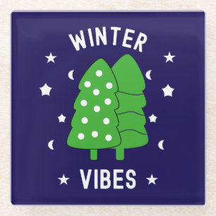 Zwei Bäume Winter Vibes Glasuntersetzer