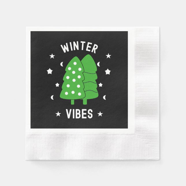 Zwei Bäume Winter Vibes Serviette (Vorderseite)