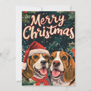 Zwei Beagle Frohe Weihnachten