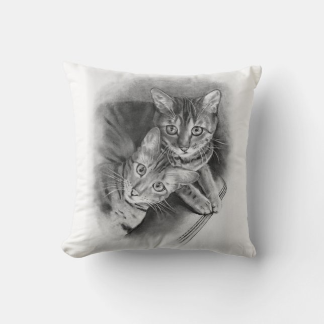Zwei bengalische Katzen: Ursprüngliches Kissen (Vorderseite)
