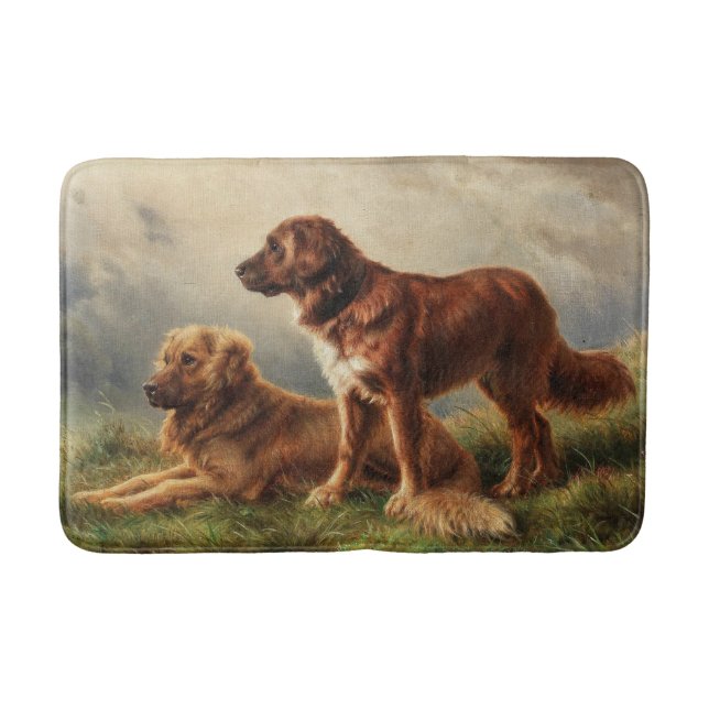 Zwei beobachtende Hunde Badematte (Vorderseite)