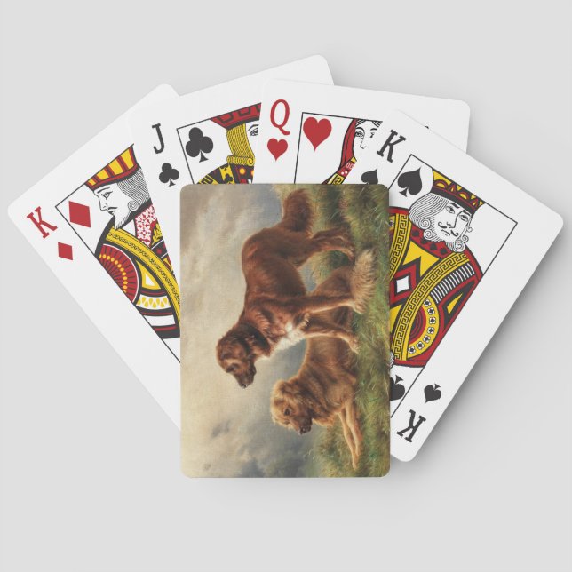 Zwei beobachtende Hunde Spielkarten (Rückseite)