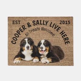 Zwei Berner Hunde Personalisierter Hund Lover Fußmatte