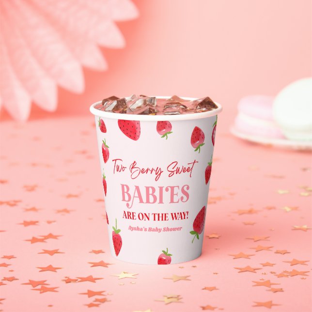 Zwei Berry Sweet Babies Strawberry Twin Baby Dusch Pappbecher (Insitu)