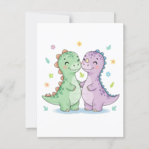 Zwei beste Freunde Dinosaurier Postkarte