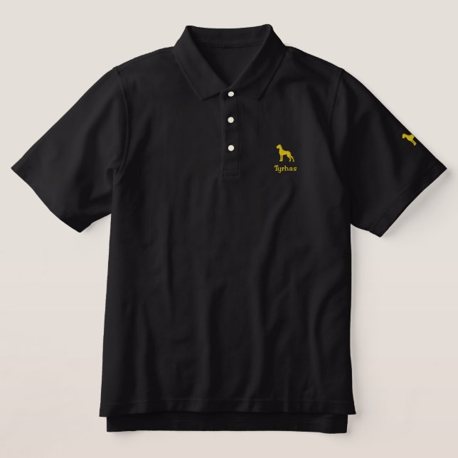 Zwei bestickte Große Dänen besticktes Polo-Shirt (Design Vorderseite)
