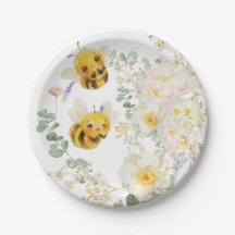 Zwei Bienenpapier-Teller