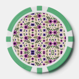 Zwei Bilder eines Pokerchips mit einem farbenfrohe