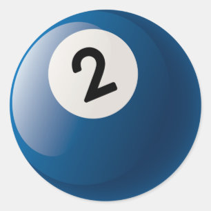 ZWEI BILLIARDS-BALL RUNDER AUFKLEBER