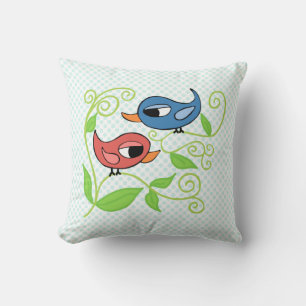 Zwei Birdies Polyester-Kissen 16" x 16" Kissen