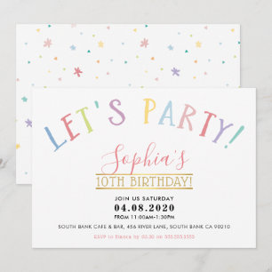ZWEI BIRTHDAY PARTY Pastellfarben lassen uns Party Einladung