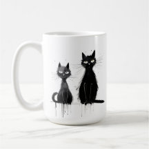 Zwei Black Cats Design-Tasse