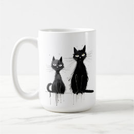 Zwei Black Cats Design-Tasse Kaffeetasse