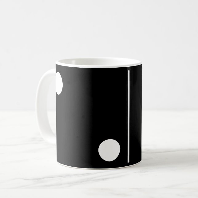 Zwei Black Domino-Tasse Kaffeetasse (Vorderseite Links)
