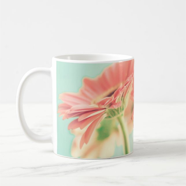 Zwei blassrosa Blumen Kaffeetasse (Links)