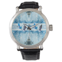 Zwei blaue Gänse Armbanduhr