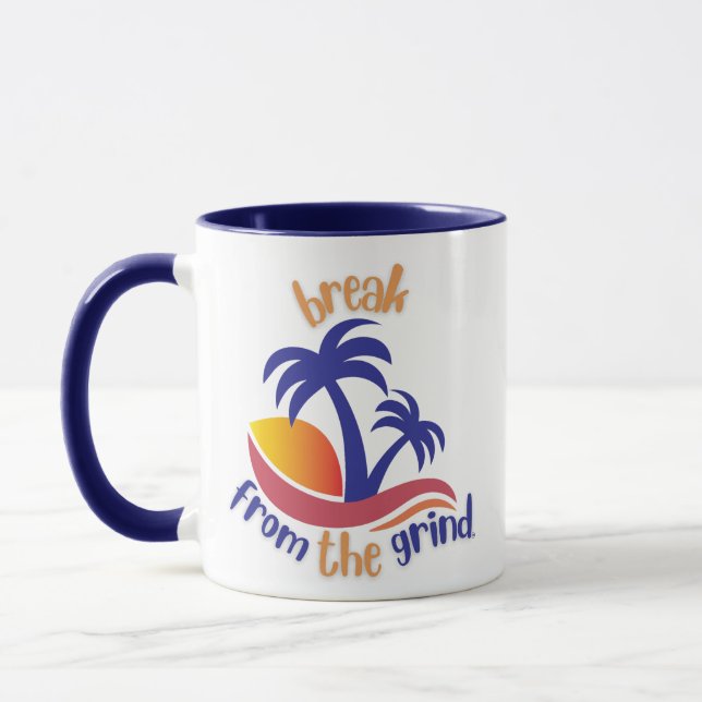Zwei blaue Palmen Kaffeetasse (Links)