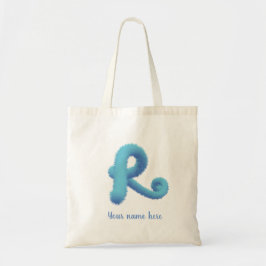 zwei blaue samvety R Monogramm und erste Tragetasche