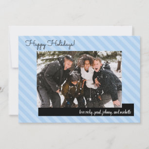 Zwei Blule Streifen Holiday 5 Fotos Card