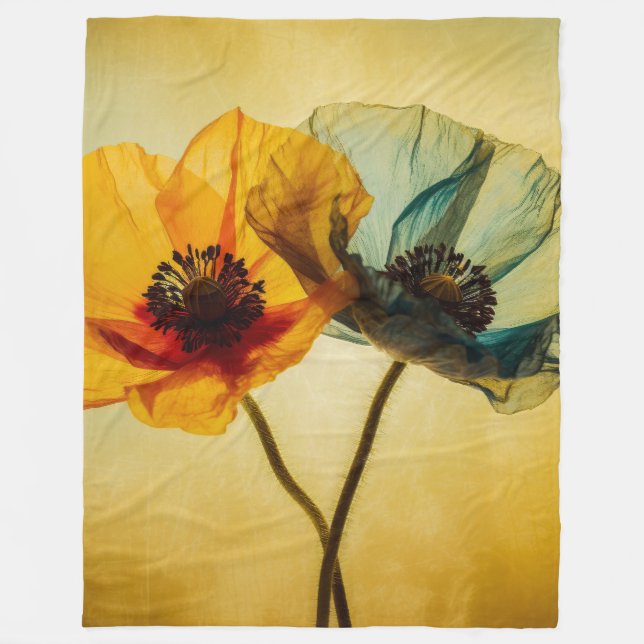 Zwei Blume Fleecedecke (Vorderseite)