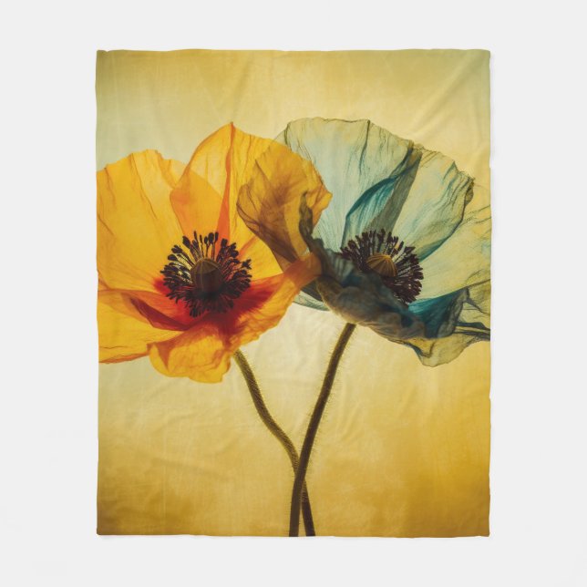 Zwei Blume Fleecedecke (Vorderseite)