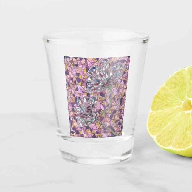 Zwei Blume Schnapsglas (Vorderseite)