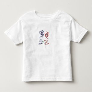 Zwei Blumen mit Herz Kleinkind T-shirt