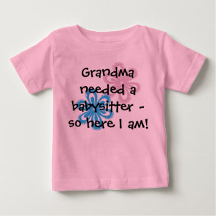 Zwei Blumen Oma brauchte einen Babysitter... T-Shi Baby T-shirt