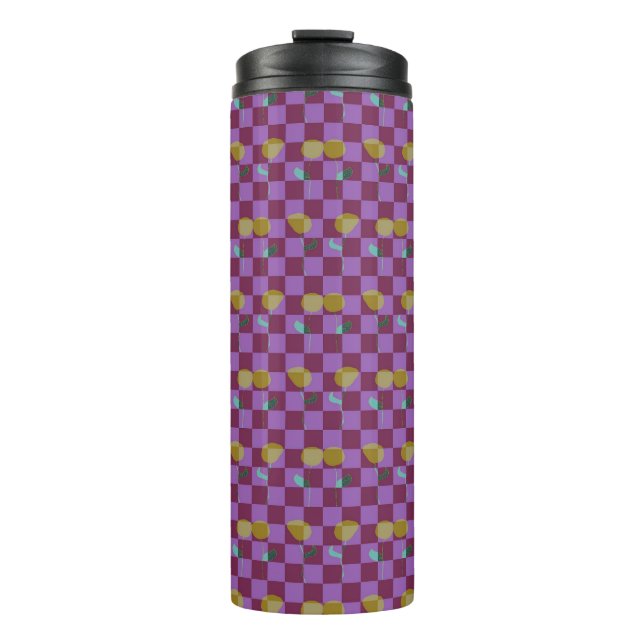 Zwei Blumen Quadrate Thermosbecher (Vorderseite)