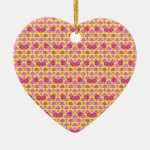 Zwei Blumen Rosen Keramik Ornament
