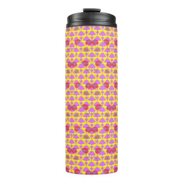 Zwei Blumen Rosen Thermosbecher (Vorderseite)
